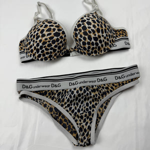 Panther silky underwear set bra + panty (S)