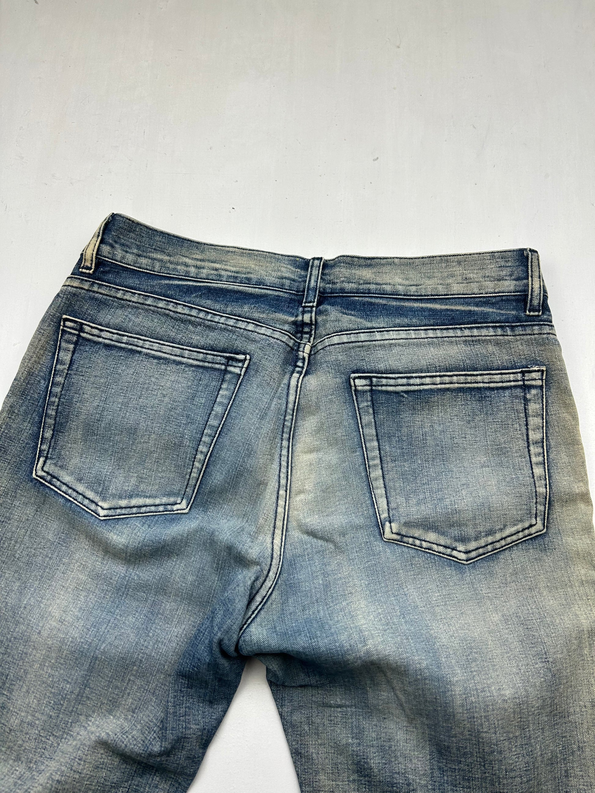 Blue low waist denim baggy pants (M/L)