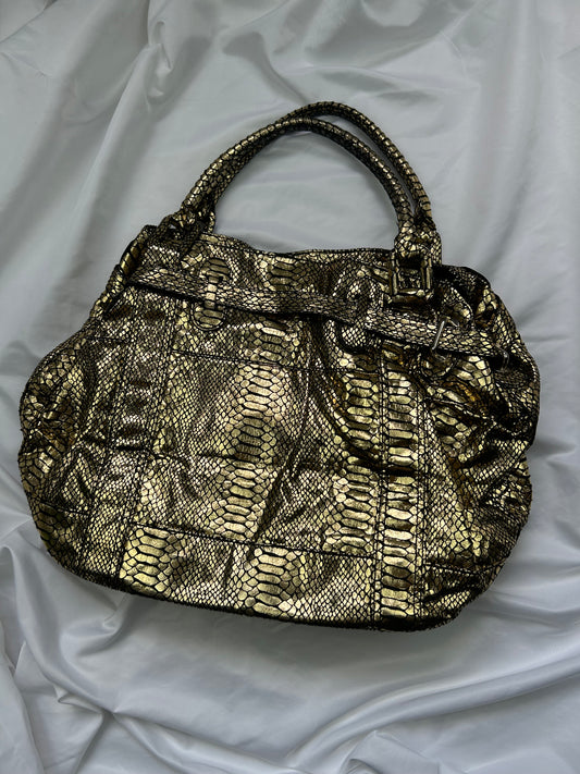 Gold besace shoulder bag