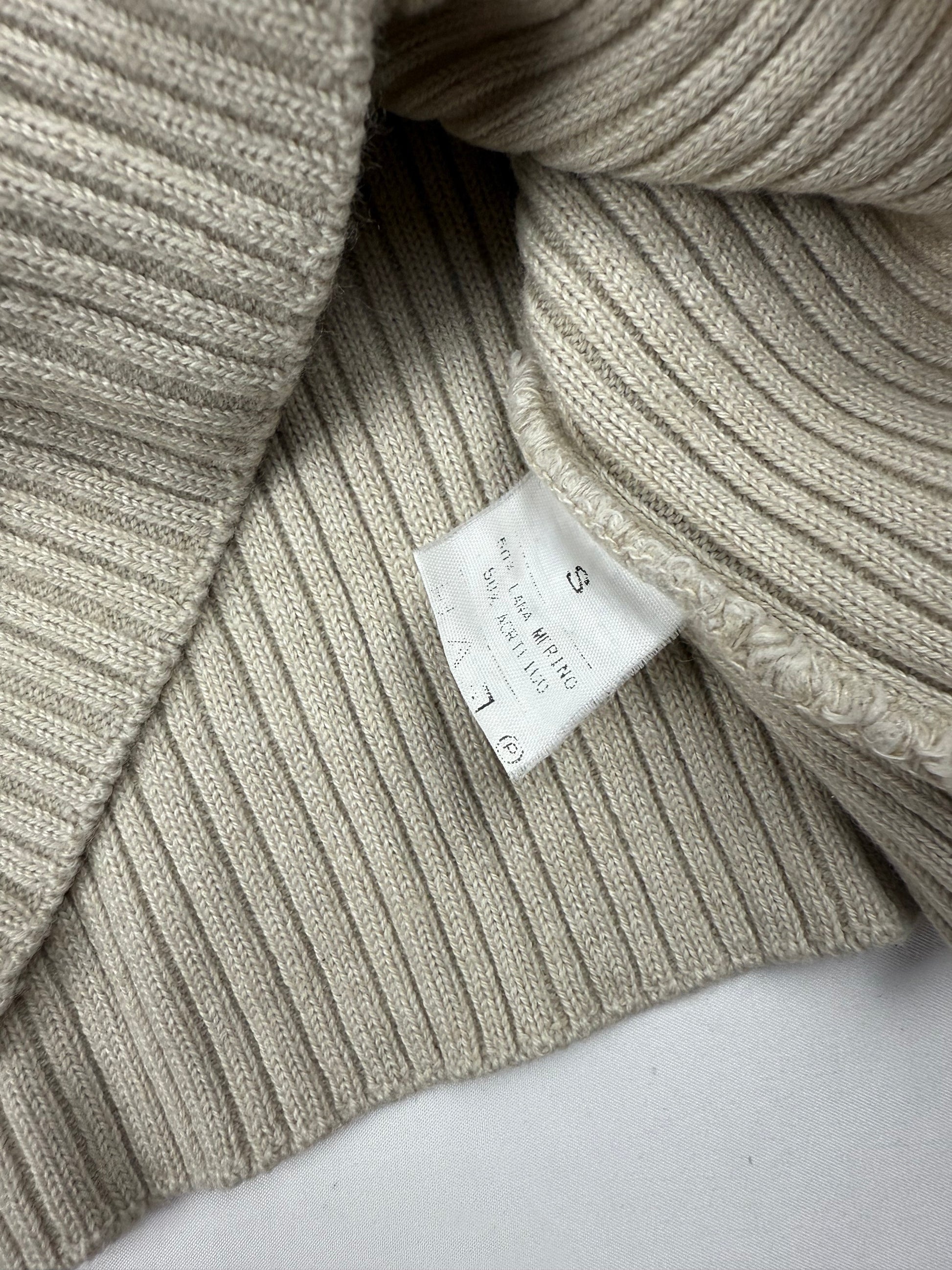 Beige ribbed buttons up merinos wool jumper (S/M)
