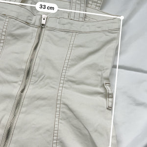 White zip up utility mini dress (XS)