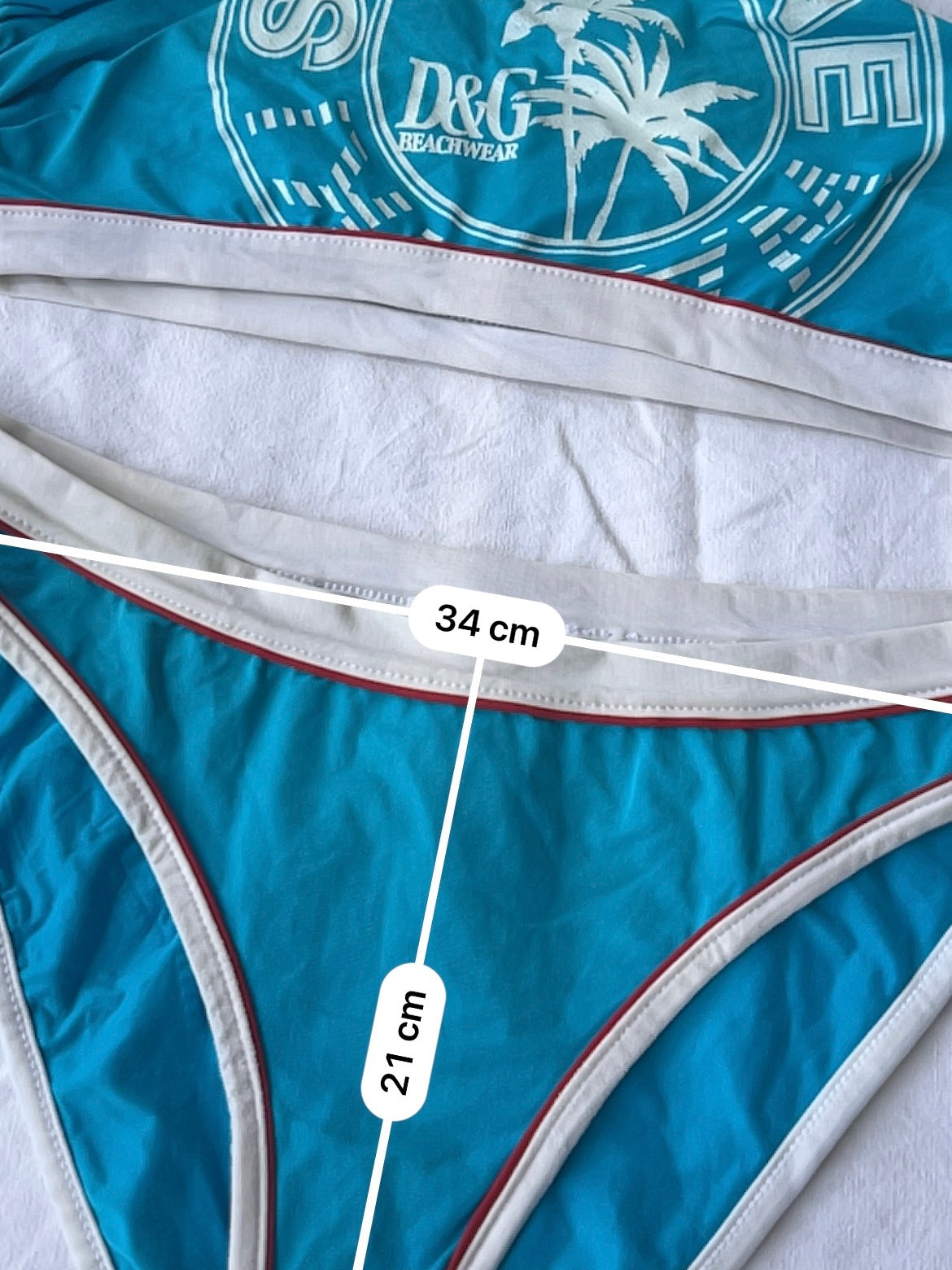 Blue bandeau low waisted bikini set (M)