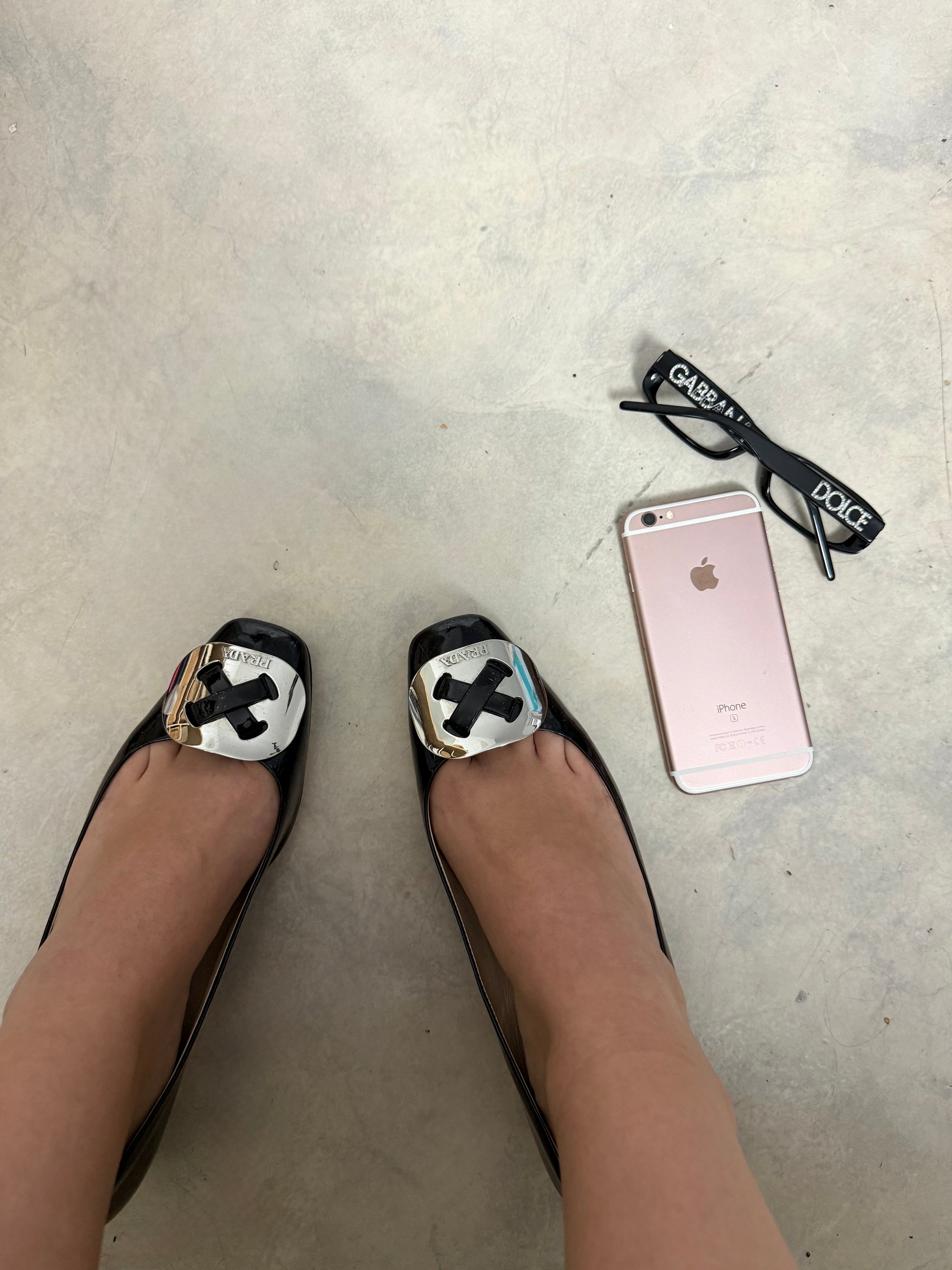 Black rhinestones logo office glasses (with prescription)