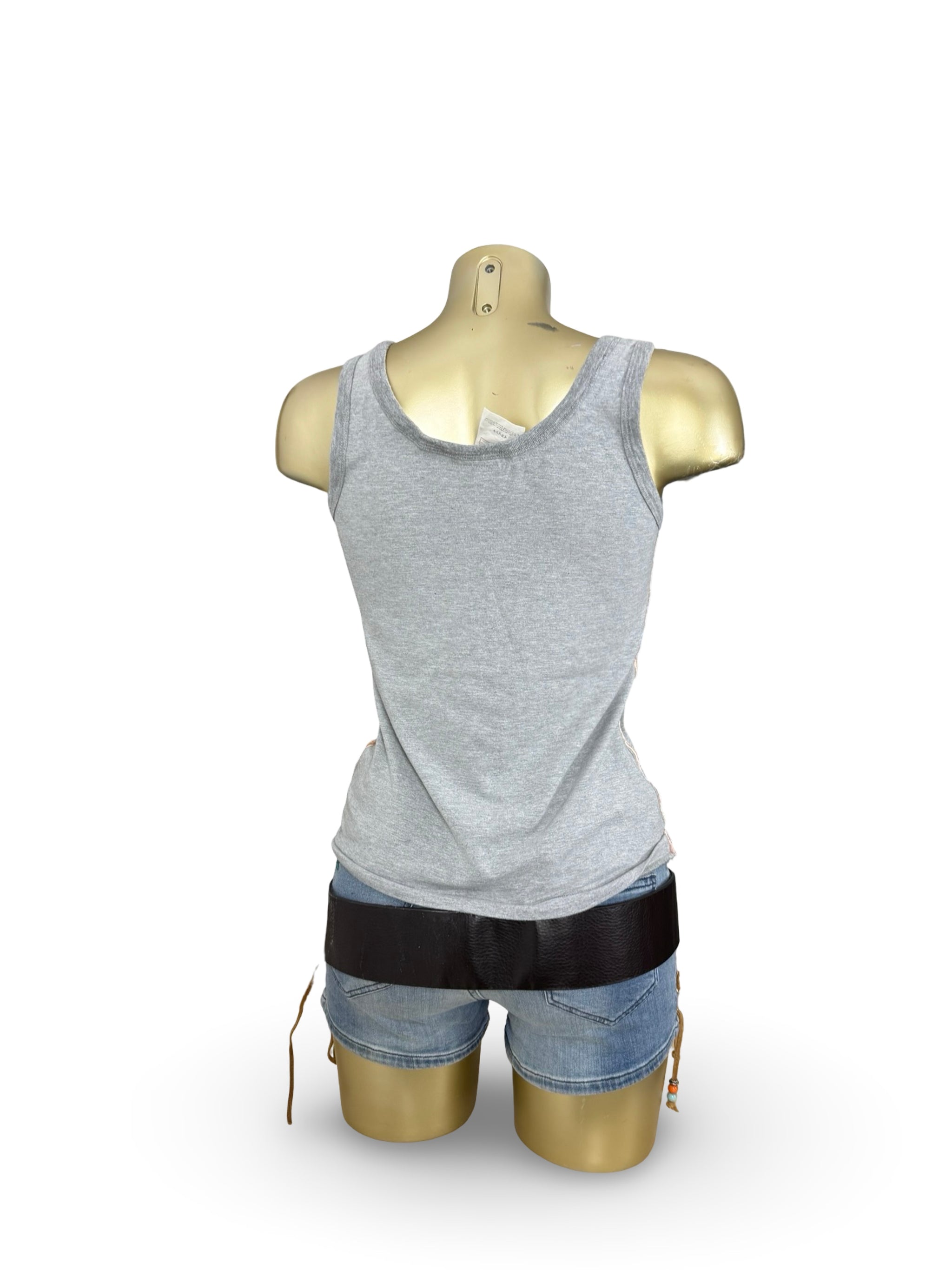 Grey logo cotton tank top (XL)
