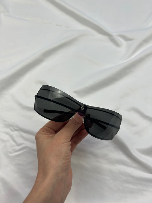Black y2k logo sunglasses