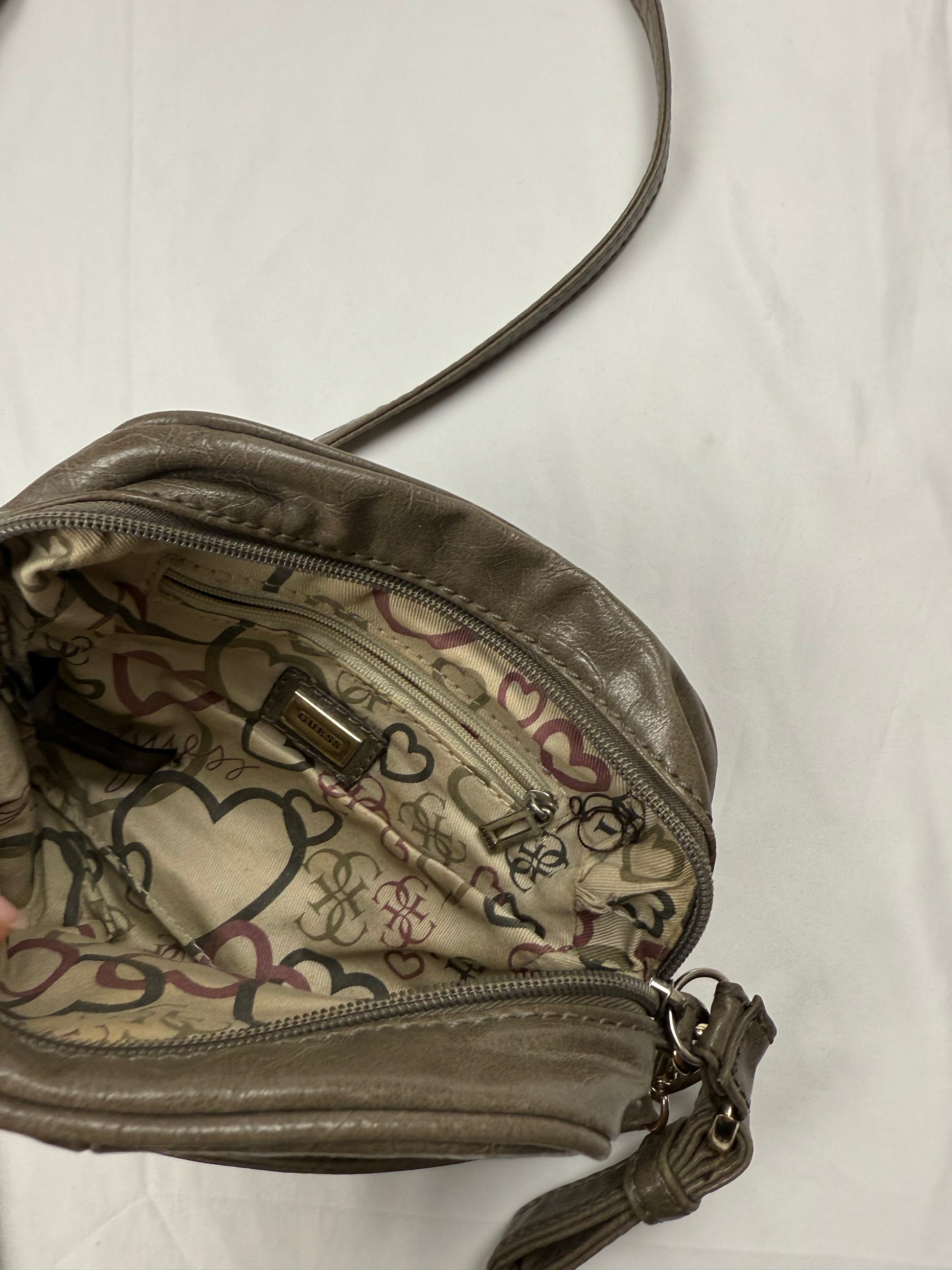 Khaki lace up mini crossbody / shoulder bag (16x17cm)