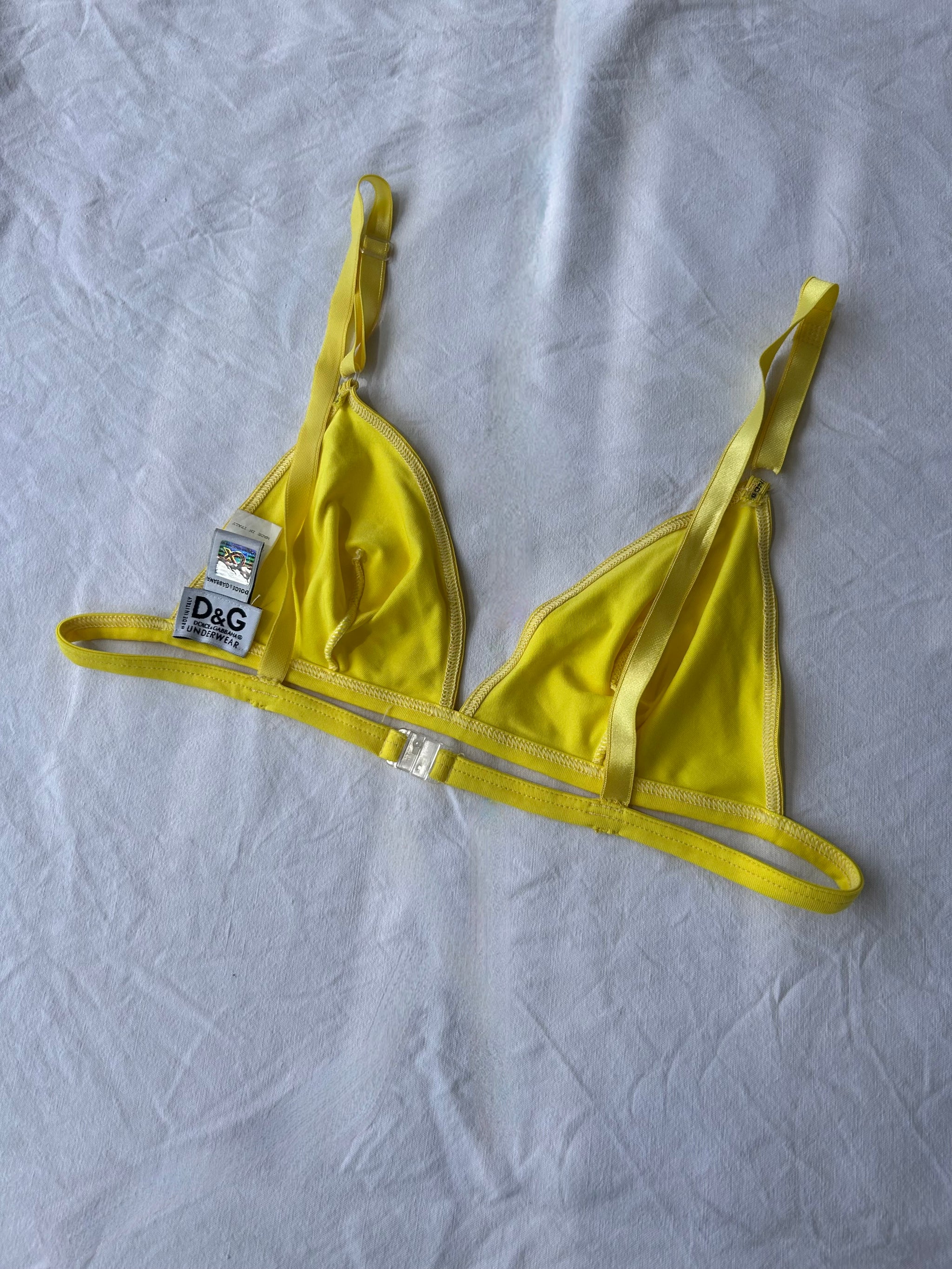 Yellow lycra vintage bralette (S/M)