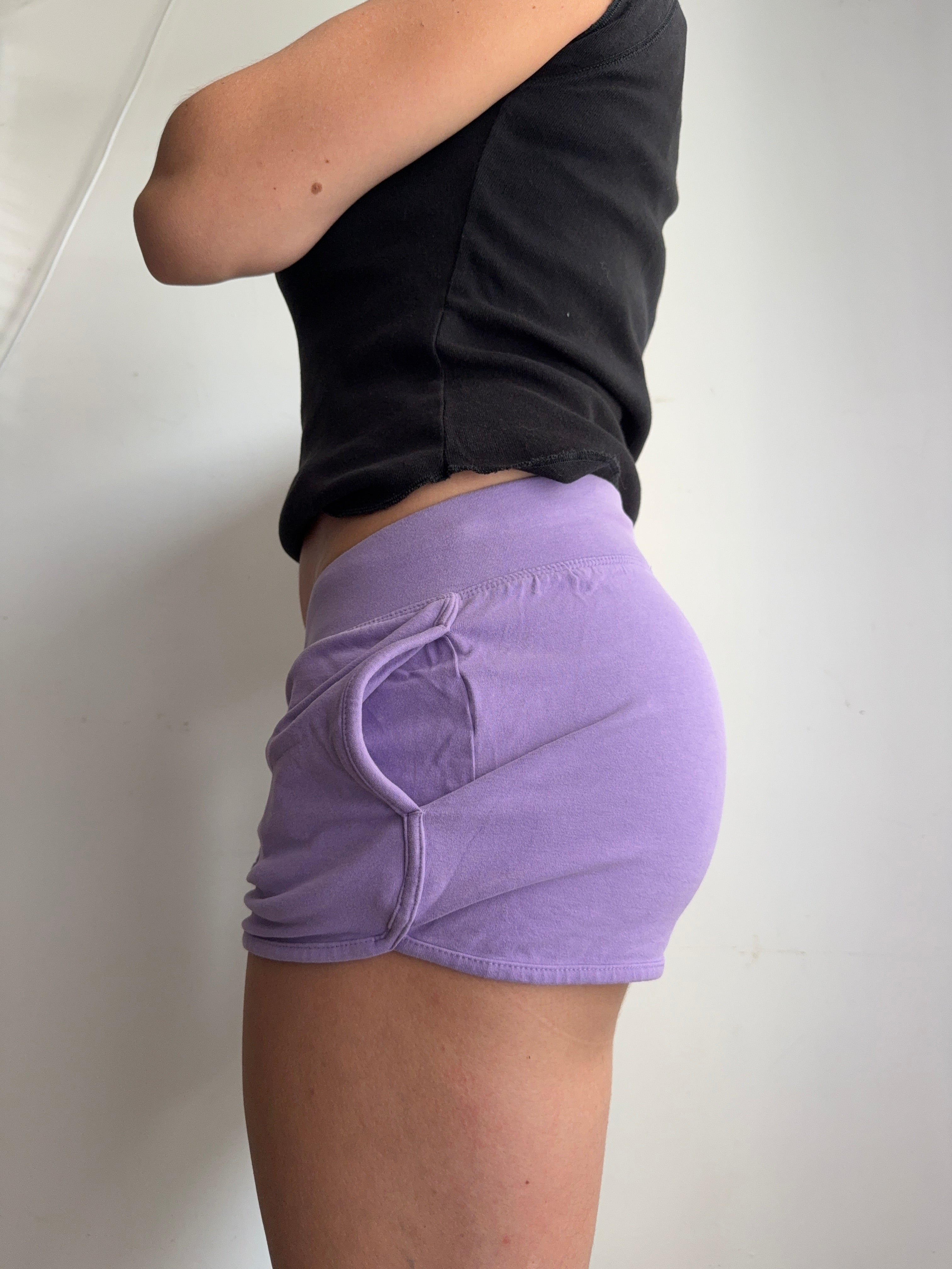 Lilac cotton low rise mini short (S)