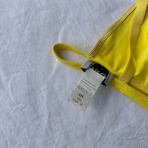 Yellow cotton logo band bralette (S)