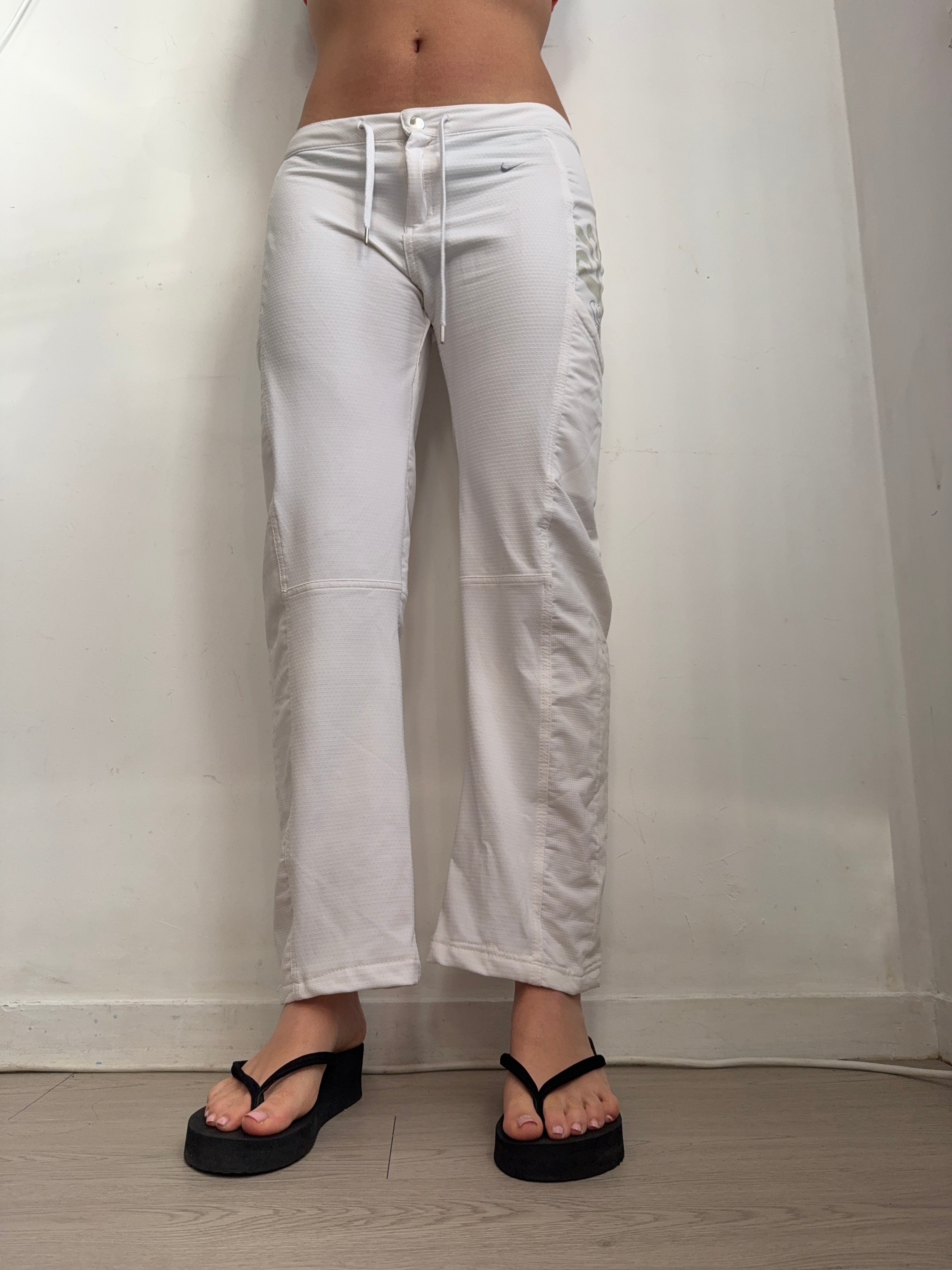 Pantalon droit taille basse en jean noir (XS)