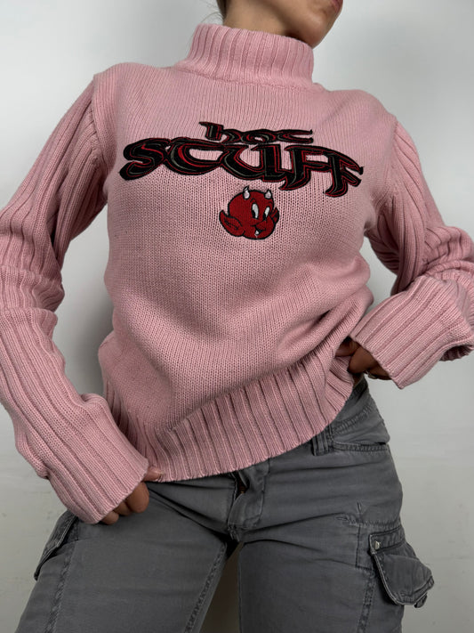Pink turtleneck jumper (M)