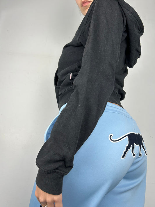 Blue low waist baggy joggers pants (M)