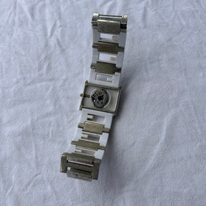 Vintage silver white strass inox bracelet jewelry watch