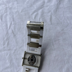 Vintage silver white strass inox bracelet jewelry watch