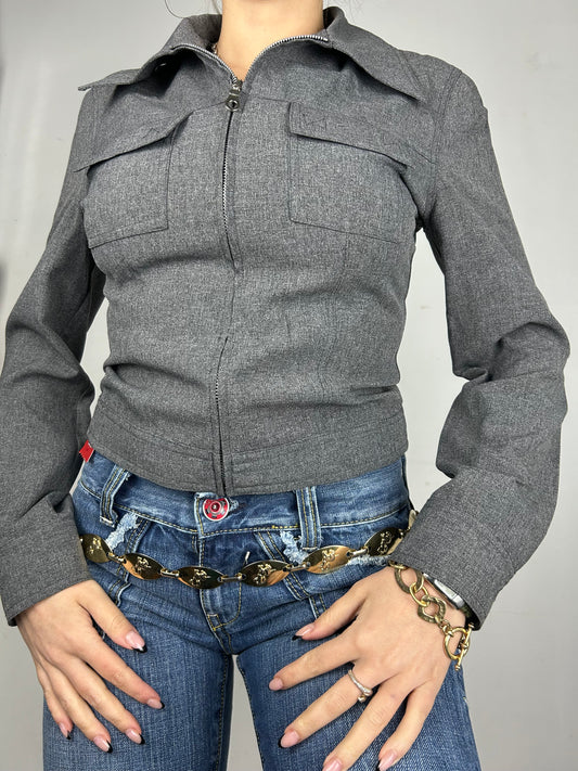 Grey office blazer jacket (S)