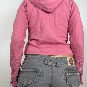 Pink cotton zip up hoodie  (S/M)
