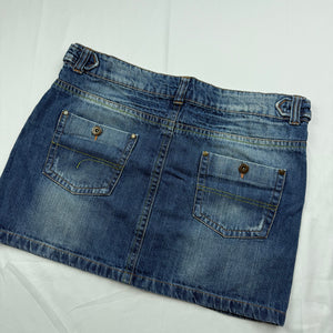 Blue denim low rise mini skirt (L)