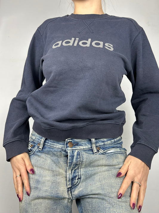 Navy logo round neck sweatshirt (S/M)
