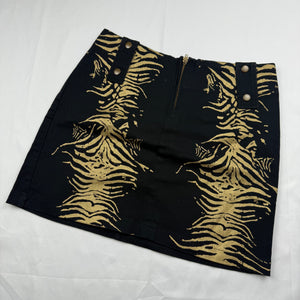 Black & gold graphic cotton mini skirt (S)
