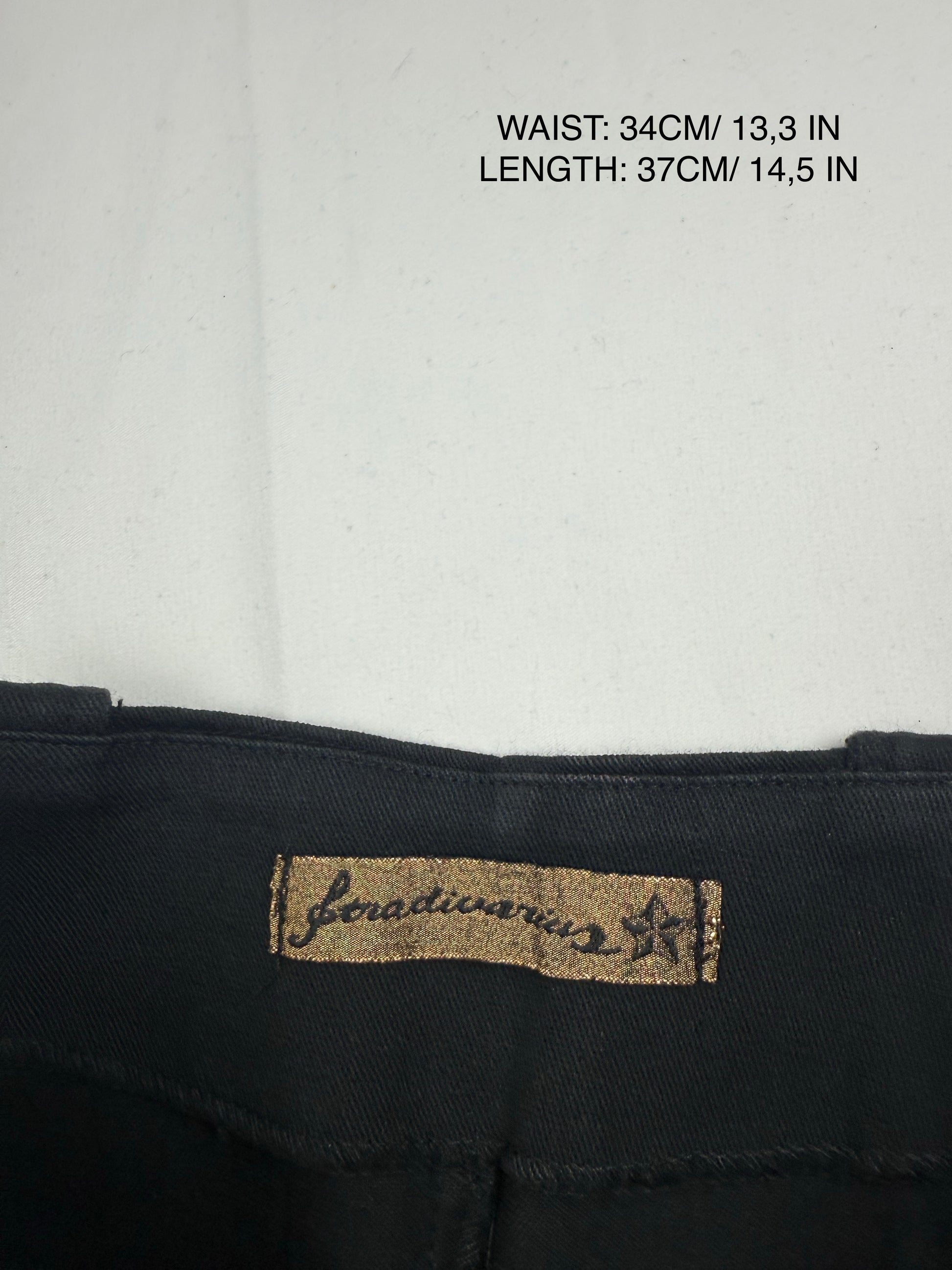 Black & gold graphic cotton mini skirt (S)