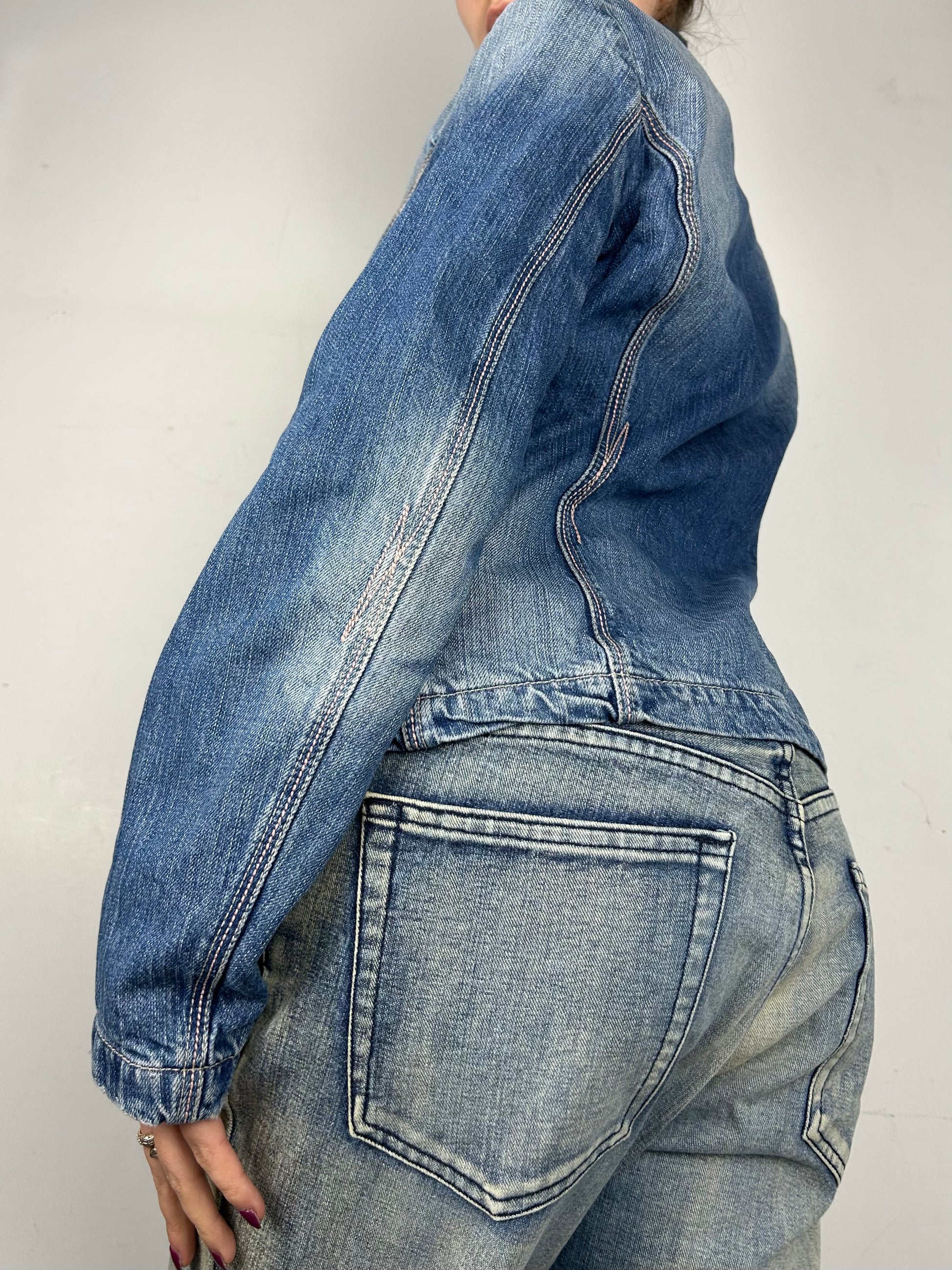 Blue denim office blazer jacket (M)