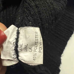 Black turtleneck tight fit wool jumper (S)