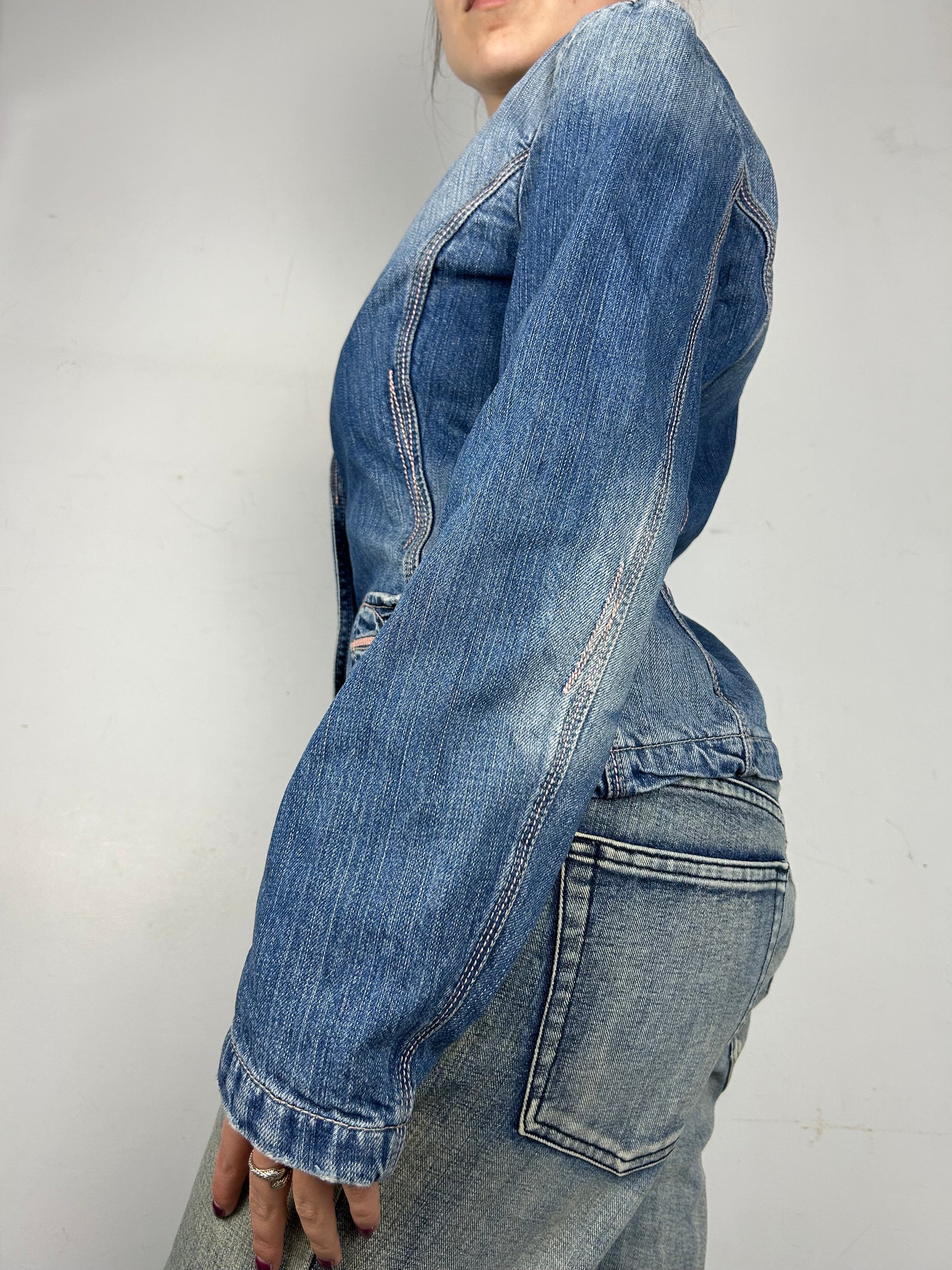 Blue denim office blazer jacket (M)