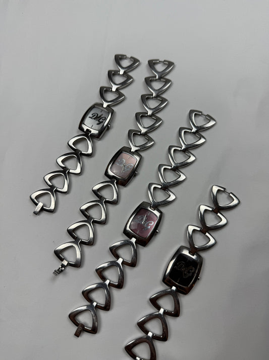 Vintage silver inox bracelet jewelry watch