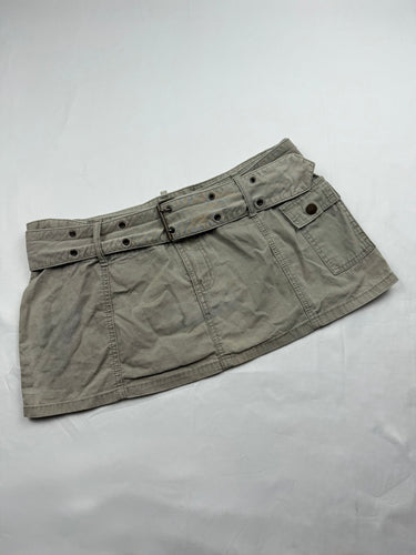Khaki low rise utility mini skirt (L)
