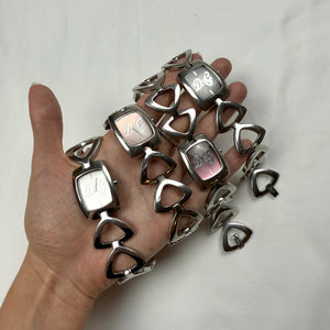 Vintage silver inox bracelet jewelry watch