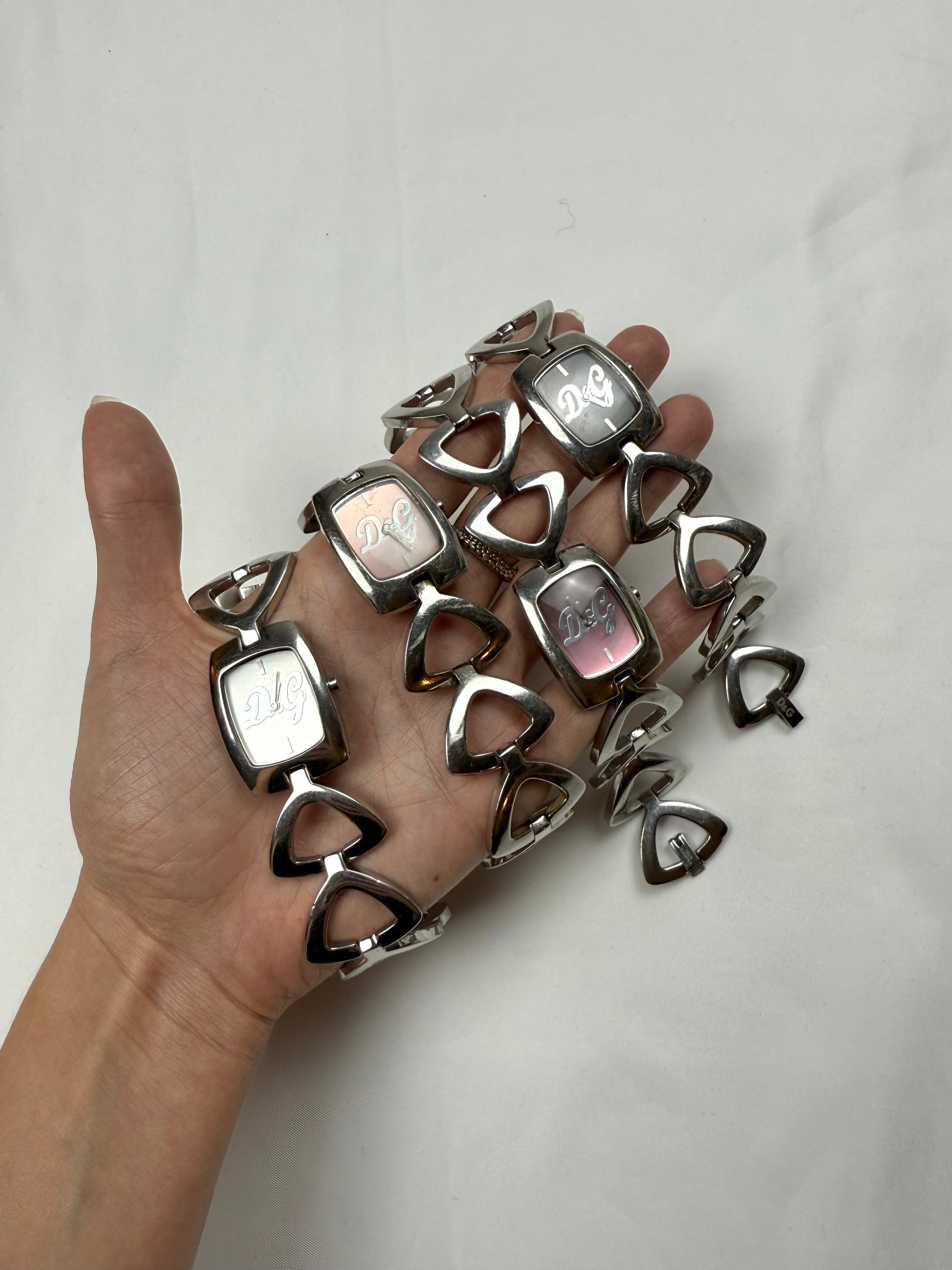 Vintage silver inox bracelet jewelry watch