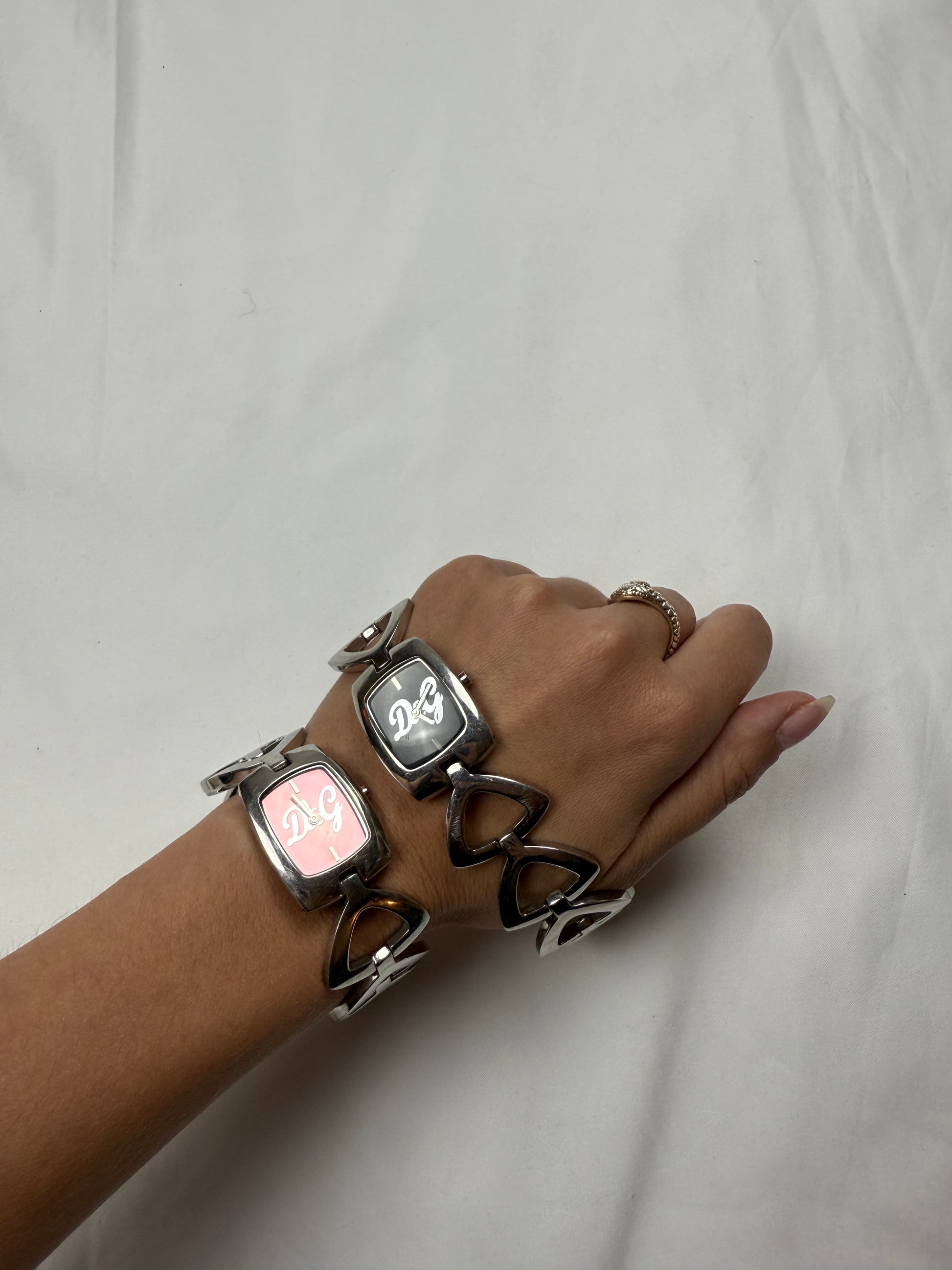 Vintage silver inox bracelet jewelry watch