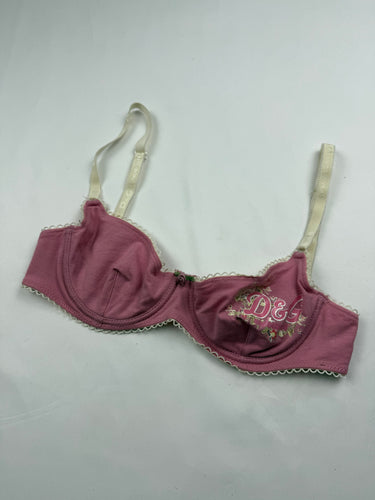 Pink cotton logo coquette bra