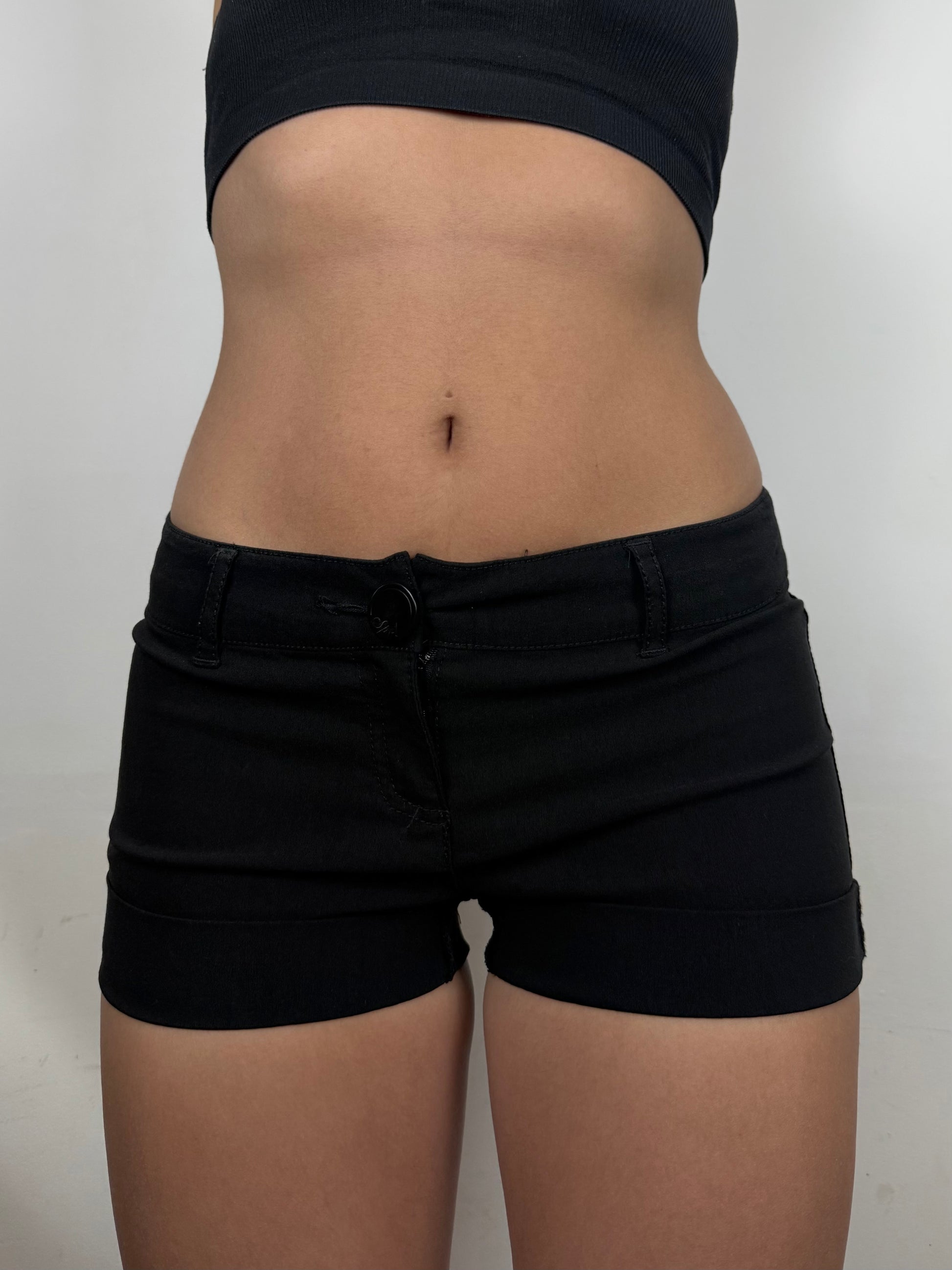 Black super stretchy low rise mini short (S)