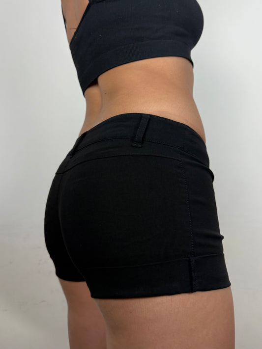 Black super stretchy low rise mini short (S)