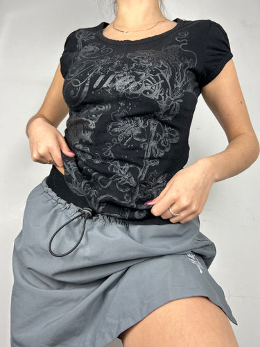 Black graphic cotton tee (L)