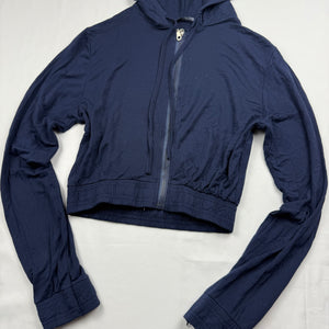 Navy zip up crop hoodie (S/M)
