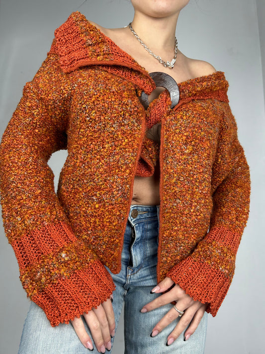 Orange cardigan jumper (One size)