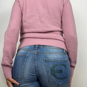 Pink zip up wool jumper (M)