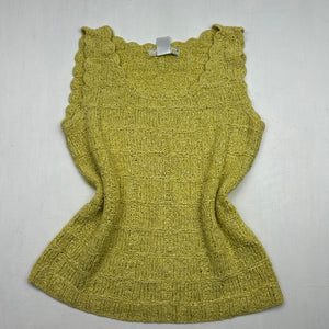 Yellow crochet tank top (M)