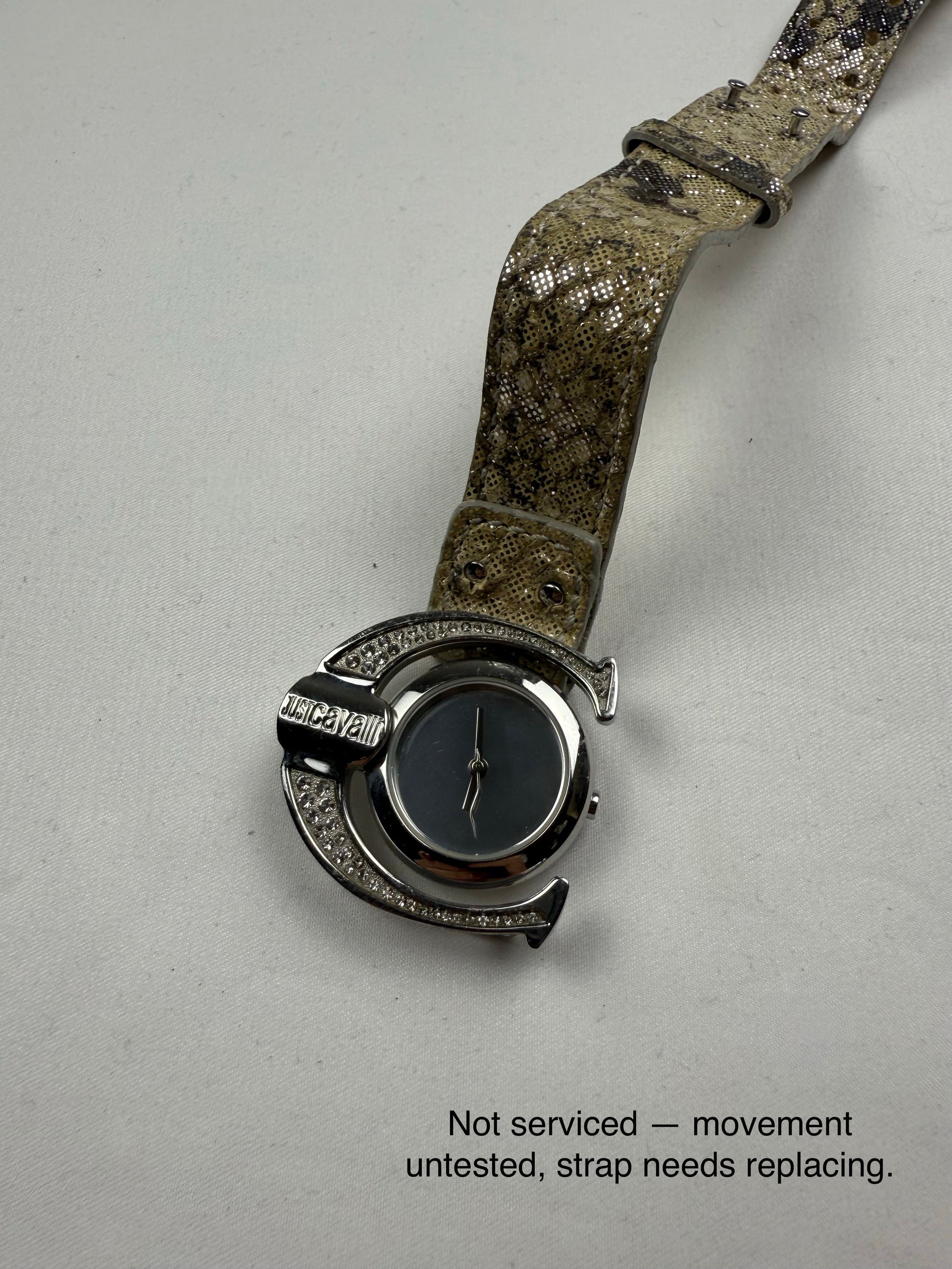 Vintage silver beige bracelet watch jewelry