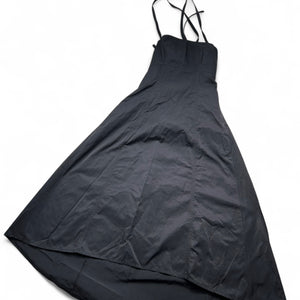 Black corset lace up backless maxi dress (S)