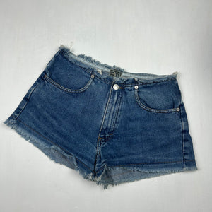 Blue denim mid rise mini short (S)