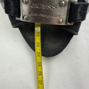 Black real leather kitten heels mules (36)