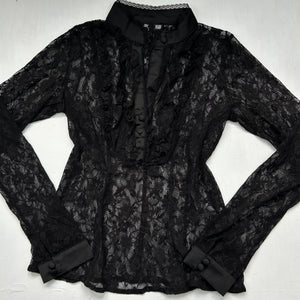 Black mesh long sleeves shirt (S)