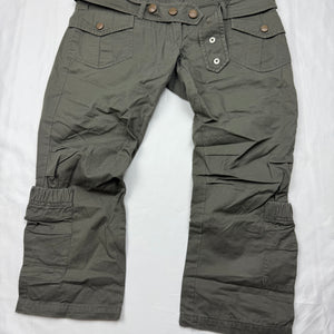 Khaki low rise utility capri pants (XS)