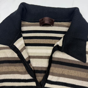 Brown striped polo neck jumper (S/M)