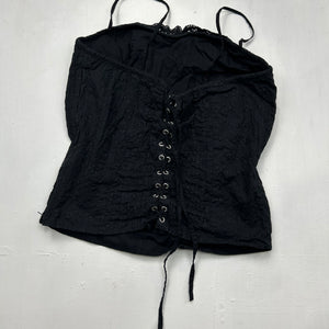 Black lace up corset top (S)