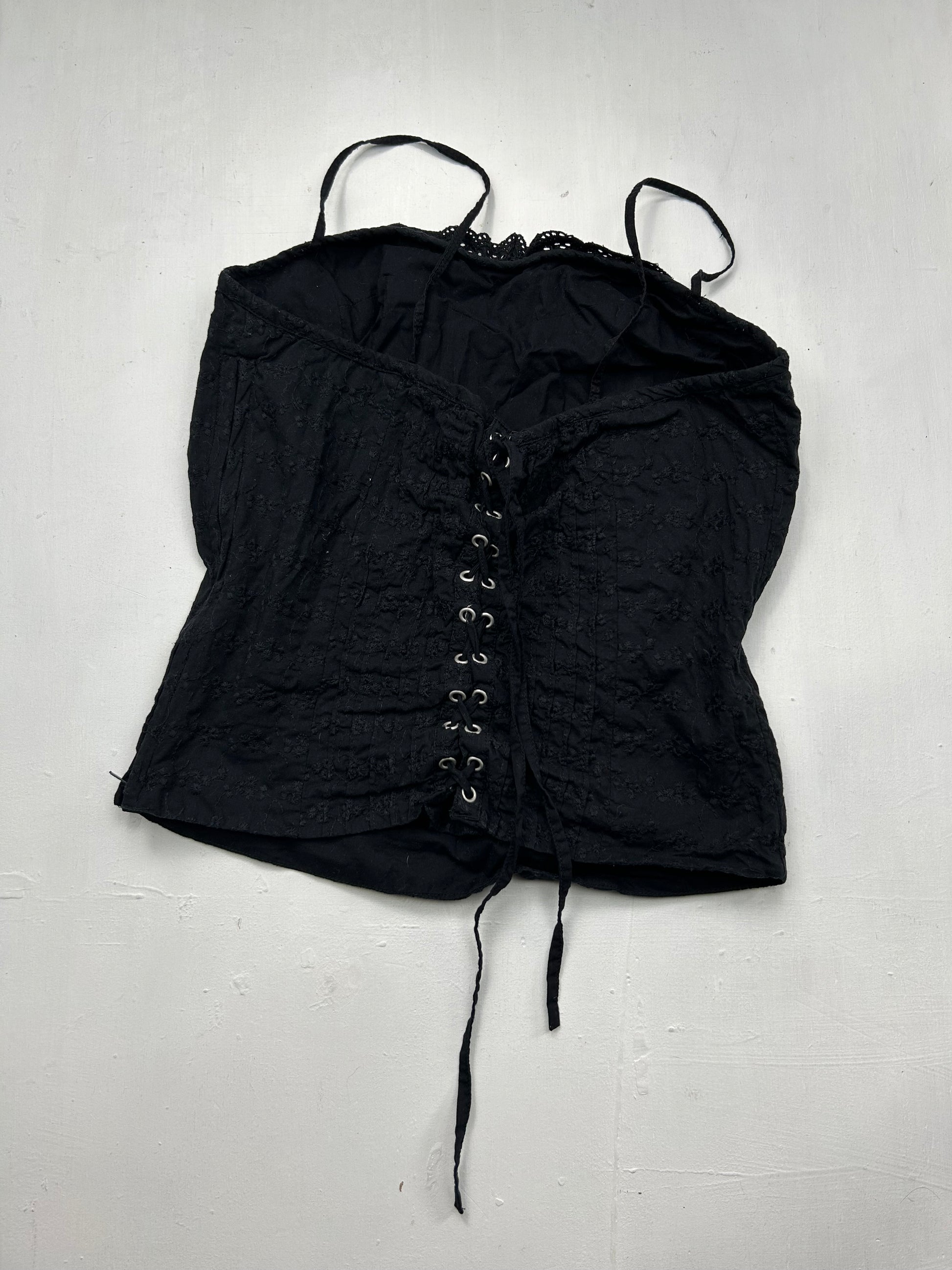Black lace up corset top (S)