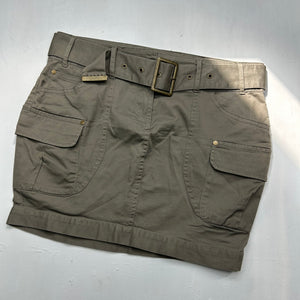 Khaki cargo low rise mini skirt + belt (M/L)